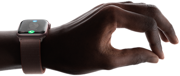 El pulgar y el índice de una mano se tocan dos veces para responder una llamada, abrir una notificación o pasar de canción, entre otras cosas.