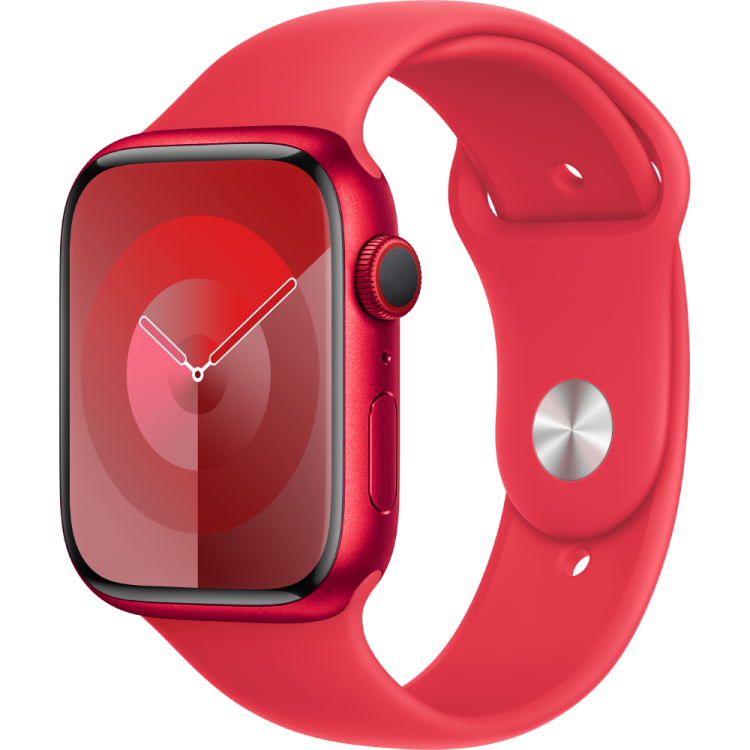 Apple Watch Series 9 GPS + Celular 45mm Aluminio (PRODUCT) RED - Correa Sport (PRODUCT) RED (S/M, muñecas de 130 a 180mm)