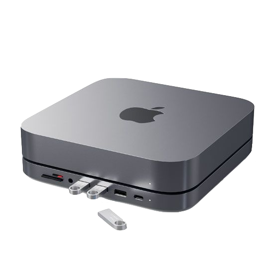 Soporte y adaptador multipuerto de Satechi para el Mac mini - Gris espacial