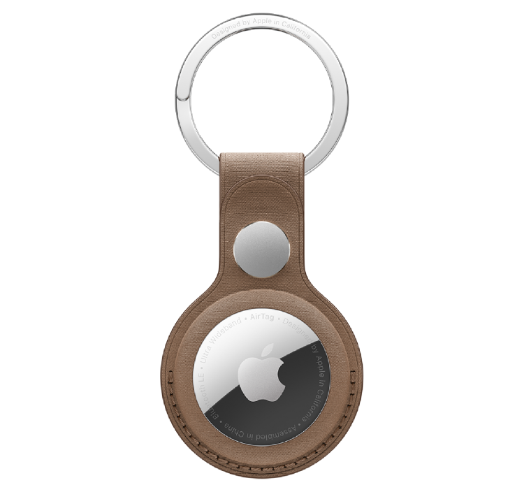 Llavero de trenzado fino para el AirTag de Apple - Marrón topo