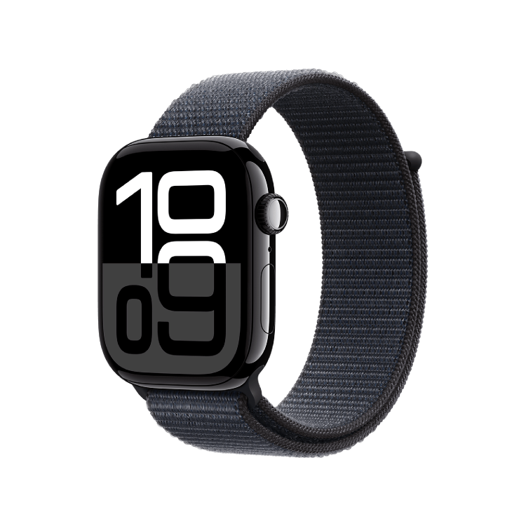 Apple Watch Series 10 GPS 46mm Aluminio Negro Azabache - Correa Sport Loop Tinta (M/L, muñecas de 150 a 200mm)