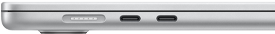 El puerto MagSafe está en el lado izquierdo y es el primero desde el fondo. Hay dos puertos Thunderbolt en el lado izquierdo delante del puerto MagSafe.